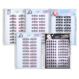 Nuevos diseños de pestañas postizas prepegadas de larga duración Press and <span class=keywords><strong>Go</strong></span> on Fluffy <span class=keywords><strong>Lash</strong></span> Venta al por mayor Diy Lashes Cluster - Product Image 1