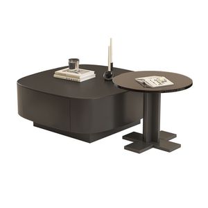 Modern Floating Coffee Table Set <b>Square</b> Glass Top With Storage For Living Room Home Use Small Apartment Style DY3612541 - Product Image 5