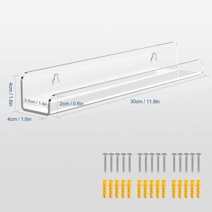 Étagère murale flottante en acrylique transparent sur mesure pour disques vinyles, <span class=keywords><strong>support</strong></span> d'affichage pour albums, étagère <span class=keywords><strong>invisible</strong></span> pour livres, vente en gros pour la maison - Product Image 5