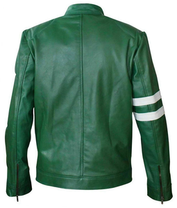 Veste en cuir pour motard tendance pour homme, col montant, design unique, soldes - Product Image 4