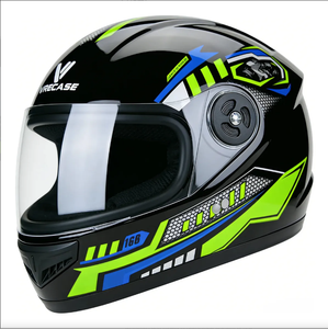 Casco de Motocicleta Vrecase con Certificación Dot, Verde y Negro, Visera HD, Protector, Diseño Mecánico de Segunda Generación - Product Image 2