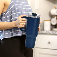 Gobelet isotherme en acier inoxydable de 40 oz avec affichage LED de la température, sans BPA, poignée flexible, pour le camping, les infirmières, maintien thermique de 6 à 12 heures