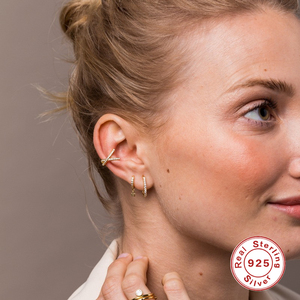 Pendientes de Plata de Ley S925 con Circonita Microincrustada Ovalada, Tendencia 2021 - Product Image 3