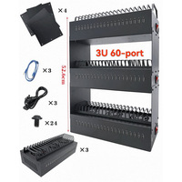 Boîtier de concentrateur USB 2.0 à 20-60 ports avec structure en acier pour studio et chargement d'écrans de téléphones mobiles