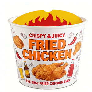 ถังกระดาษใส่ไก่ทอด/ป๊อปคอร์น ย่อยสลายได้เอง ผลิตตามสั่งจากโรงงานโดยตรง พร้อมฝาปิด - Product Image 3