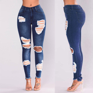 <span class=keywords><strong>Nuovi</strong></span> <span class=keywords><strong>Jeans</strong></span> da Donna Strappati a Vita Alta, Pantaloni Distressed per Ragazza - Product Image 5