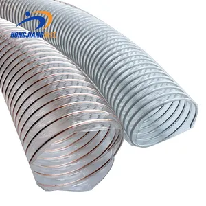 More Specifications Pu Flexible Duct Hose Plastic Spiral Pipe Hose Pu Spring Tube Wire Reinforced Ducting