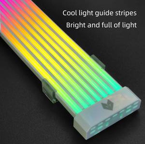 Câble PC de jeu COOLMOON Argb, bande lumineuse LED adressable en silicone, carte mère GPU, câble PC de jeu gainé <span class=keywords><strong>24</strong></span>/8 broches <span class=keywords><strong>Rgb</strong></span> - Product Image 6