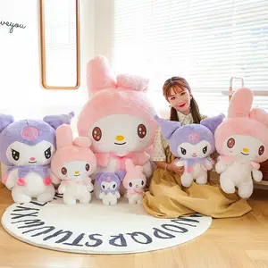 New Trending Kawaii Dressed Sanria Kurame KT Cat Soft Plush Toys Adorable Big-eared Stuffed Animal Doll Valentine's Gift