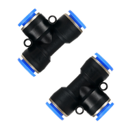 Raccord en T en plastique, trois extrémités à enfoncer pour tube de 8 mm, raccord de séparation de flux d'air