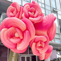 Fleur gonflable géante décorative multicolore personnalisée, rose et tulipe, pour événements commerciaux et festivals, accessoire paysager suspendu