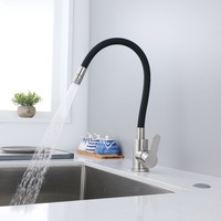 Robinet de cuisine moderne en acier inoxydable 304 à 2 fonctions, à un seul trou, à montage sur plan, pour usage hôtelier, rotation à 360 degrés