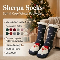 Chaussettes Sherpa chaudes en gros pour femmes, chaussettes thermiques douces et confortables, épaisses et moelleuses, pour la maison et le sommeil, OEM Hiver