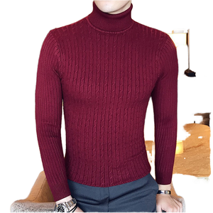 เสื้อสเวตเตอร์ไหมพรมคอเต่า แขนยาว แฟชั่นสำหรับผู้ชาย ปี 2022 ระบายอากาศได้ดี ลายสวยงาม เหมาะสำหรับฤดูใบไม้ร่วง - Product Image 1