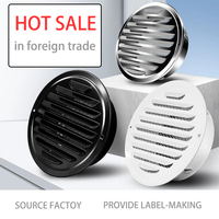 Grille d'aération ronde en acier inoxydable 304 de 170 mm avec moustiquaire et crochet monobloc pour extracteur de cuisine