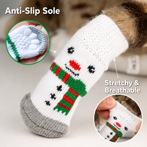 Calcetines para Mascotas en Oferta, Calcetines Navideños Antideslizantes para Perros Mayores, con Diseño de Alce y Muñeco de Nieve, para Perros Pequeños como Teddy y <span class=keywords><strong>Bichón</strong></span> Frisé, Antisuciedad y Ecológicos - Product Image 3