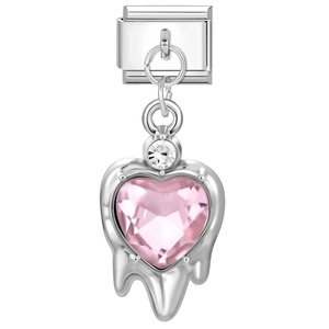 Ciondolo Creativo ed Elegante in Acciaio Inossidabile Elettroplaccato con Pietra Naturale, Bracciale con Charm Italiano Fai-da-Te per Gioielli Vintage - Product Image 4