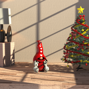 Estatua de Gnomo de Amor de Resina Roja Encantadora Personalizada al por Mayor, Figura Decorativa Escandinava para el Hogar, Adorno de Jardín OEM ODM - Product Image 4