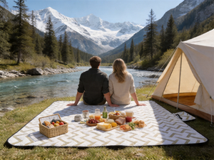 Machine Washable Extra <b>Large</b> 200X200cm Picnic Blanket Waterproof 210D Oxford Camping <b>Mat</b> for Beach Hiking - Product Image 3