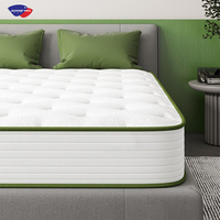 Matelas à ressorts ensachés 5 et 7 zones pour hôtels 5 étoiles, compressé et roulé en boîte, tailles King, Queen, Double, avec mousse à mémoire de forme en gel, ODM & OEM