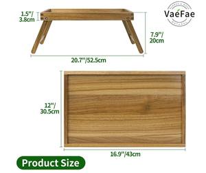 Plateau de lit en bois avec pieds pliants, <span class=keywords><strong>table</strong></span> portable pour le petit-déjeuner, ordinateur portable, pour manger, travailler au lit, sur le canapé et dans le salon - Product Image 2