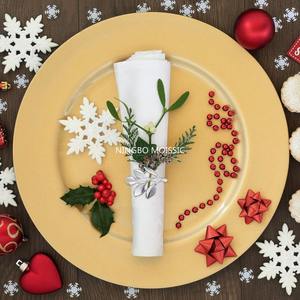 Hotop 24Pcs Argent Métal Feuille Serviette Anneaux En Vrac Brillant Parure De Table pour Mariage Thanksgiving Fête De Noël Décor - Product Image 2