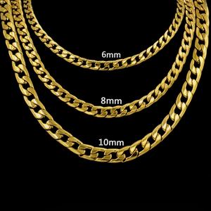 Collar de Cadena de Serpiente en Color Dorado para Hombre, Joyería al por Mayor, Nueva Tendencia, 3 Colores, 6mm/8mm/10mm de Ancho - Product Image 3