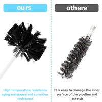 Brosse à charpie flexible Kit de nettoyage d'évent Brosses de cheminée avec accessoire de perçage Tête de brosse synthétique à nettoyage facile