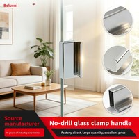 Gagang Kabinet Minimalis Modern Grosir Pabrik Asli, Pegangan Klip Baja Tanpa Lubang, Pelat Gagang Pintu Kaca Display, Klip Tarik