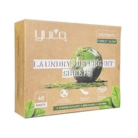 Feuilles de lessive ultra concentrées, 8x plus de puissance enzymatique, se dissolvant dans l'eau froide ou chaude, bandes écologiques