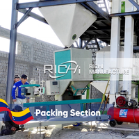 Ligne de fabrication de granulés d'aliments pour animaux RICHI Venezuela - Usine complète de granulation d'aliments pour porcs, poulets, bovins, personnalisable 1-100t/h