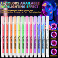 Nouveau Stylo Fluorescent UV GF pour le Corps et le Visage – Indispensable pour les Festivals, Accessoire d'Ambiance pour Clubs, Concerts et Fêtes