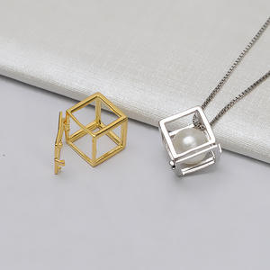 Pendentif cube magique de bonheur en argent S925, ouvrable, non poreux, perle DIY 8,3-8,5, porte-accessoires pour bijoux féminins 825 - Product Image 2