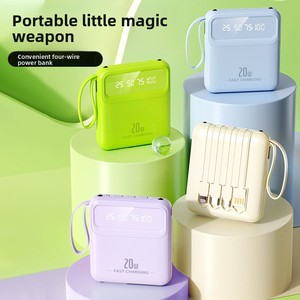 Nouvelle arrivée T16 Mini Power Bank en plastique K19 avec câble intégré Type-C 20 000 <span class=keywords><strong>mAh</strong></span> Charge rapide Affichage numérique Vente en gros Cadeau personnalisé - Product Image 3