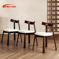 Chaise de salle à manger de style chinois, meubles de restaurant, café, salon de thé, avec cadre en bois rustique personnalisé et coussin en PU