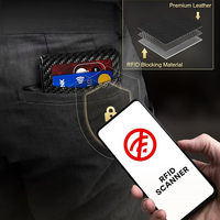 Dompet Minimalis Lipat Dua Anti RFID dengan Kancing Logam, Slot Uang, Jendela ID, Kantong Depan untuk Kartu Kredit - Ukuran Pendek, Cocok untuk Hadiah