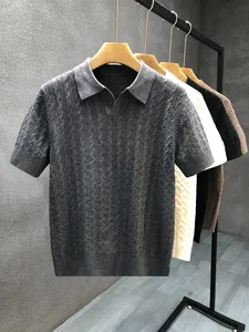 Nuovo Maglione <span class=keywords><strong>a</strong></span> Maniche Corte in Maglia Traspirante <span class=keywords><strong>con</strong></span> Colletto, Pullover Casual, Maglione Business, <span class=keywords><strong>Felpa</strong></span> Casual, <span class=keywords><strong>Polo</strong></span> in Maglia - Product Image 4