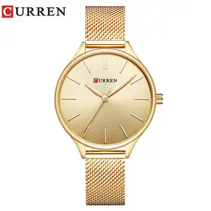 CURREN 9024 fashion rose gold ladies quartz watch genius Mesh Strap Waterproof ultra slim Simple business reloj watch