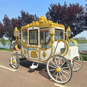 Hot sale wedding horse cart wheel heavy duty luxury royla horse carriage trailer cheap cinderella horse cart for sale