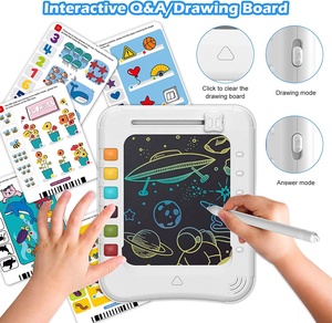 2-in-1 giáo dục học tập máy nhựa bằng văn bản máy tính bảng điện tử vẽ Pad đồ chơi với nhiều Thẻ đố tính năng cho trẻ em - Product Image 4