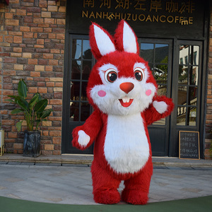 Karikatür Anime tavşan maskot süper yumuşak peluş şişme kostüm kask özel boyutları partiler festivaller paskalya tavşanı noel - Product Image 2