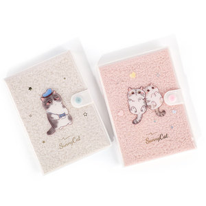 UNIK Sunny Cat B6 <span class=keywords><strong>Notebook</strong></span> Kawaii Rubber Sleeve Plush Diário Jornal para Crianças Fofo Menina Cuaderno Brinde Promocional - Product Image 1