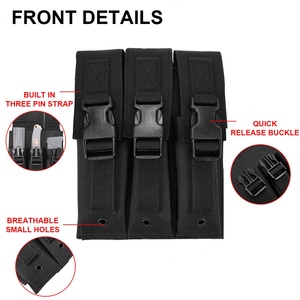 SINAIRSOFT Tactical Quick Release Drop Leg Triple Mag Pouch Holder <b>MOLLE</b> Mag Pouch Cartridge Clip Pouch M P FIVE - Product Image 4