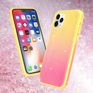 Venta caliente de lujo de moda Bling Glitter glass 3 en 1 caja del teléfono del color del gradiente para iPhone11 - Product Image 3