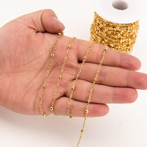 304 Stainless Steel Cross Beading Chain High Quality Protective Coating Beaded Chain <b>Rosary</b> for Necklace Bracelet Jewelry Making - Product Image 6