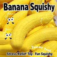 Jouet Squishy en forme de banane à récupération lente, en PU souple et moelleux, anti-stress, pour enfants et adultes, modèle Zhejiang Sw-05