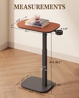 Mesa Auxiliar Giratoria para TV con Altura Ajustable, para Sofá, Cama, Sillón Reclinable, Mesa Auxiliar en Forma de C para Comer o Usar el Portátil