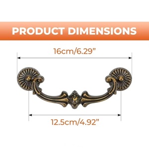 Poignée de tiroir double Hua Duo en alliage de zinc bronze antique pour portes d'armoires 1539 - Product Image 3