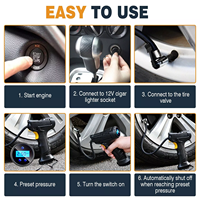 Car Air Compressor 120W Rechargeable Wireless Inflatable Pump Portable Air Pump Car Tire Inflator Digital for Car Bicycle Balls