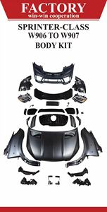 Le kit carrosserie de l'usine convient aux <span class=keywords><strong>Mercedes</strong></span>-Benz Sprinter W906 à W907, des anciens aux nouveaux modèles, avec pare-chocs avant et - Product Image 2
